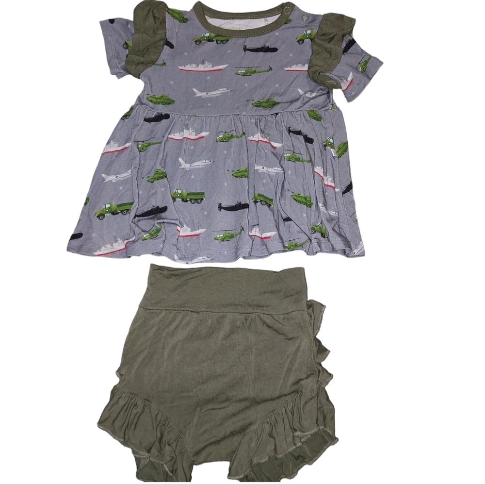 Laree + Co peplum and bummie set bamboo